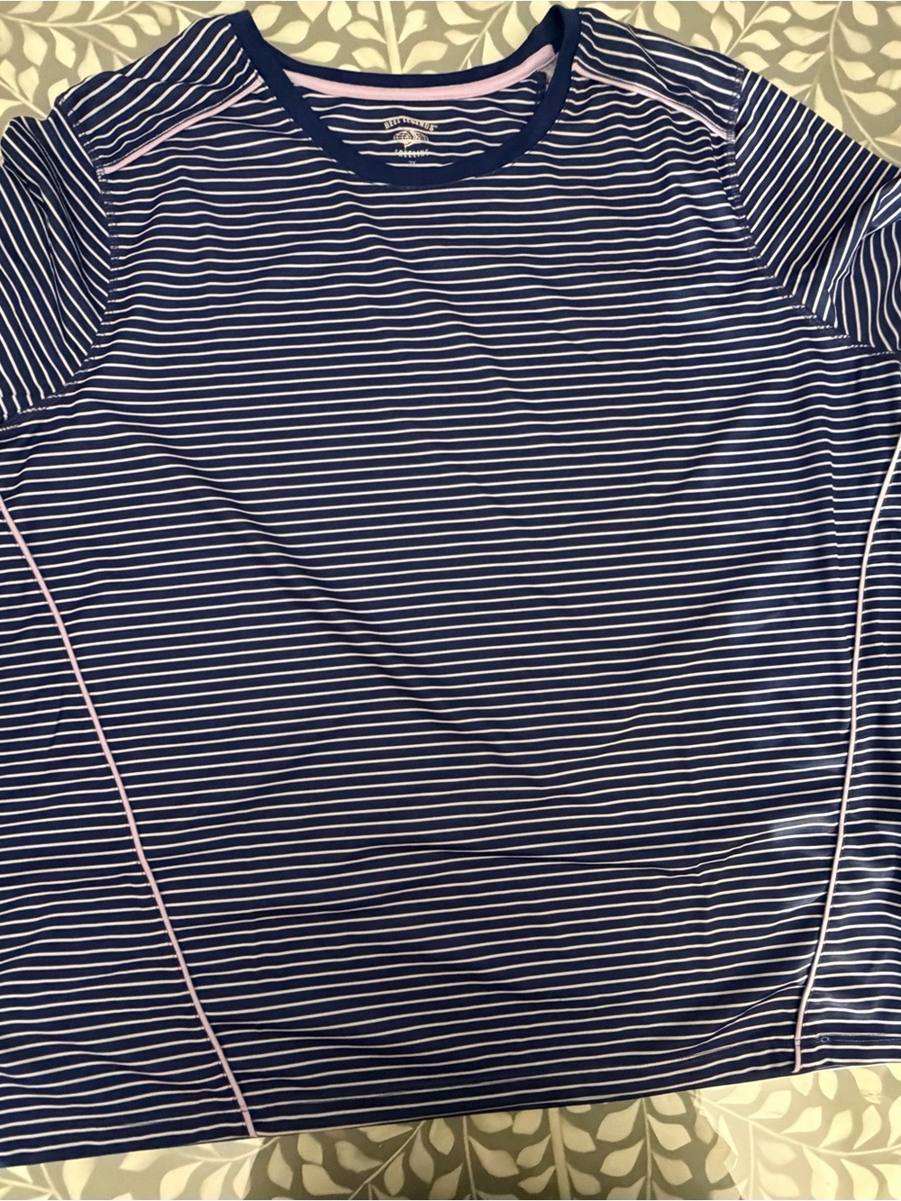 Reel Legends Women's Long Sleeve Performance Shirt Blue and White Stripe Shirt